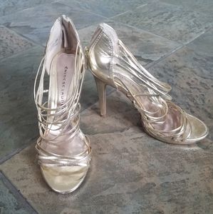 Chinese Laundry Size 8 Gold Heels
